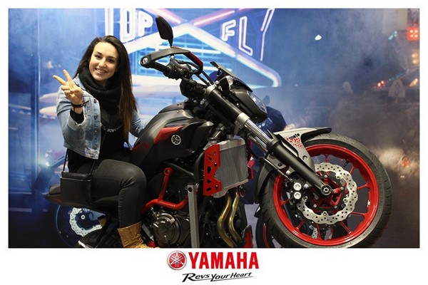 Girl on Yamaha Motorcycle