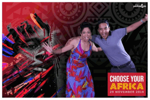 Animated photo with green screen and Africa background with 2 persons at Grit Company End of Year party in Mauritius